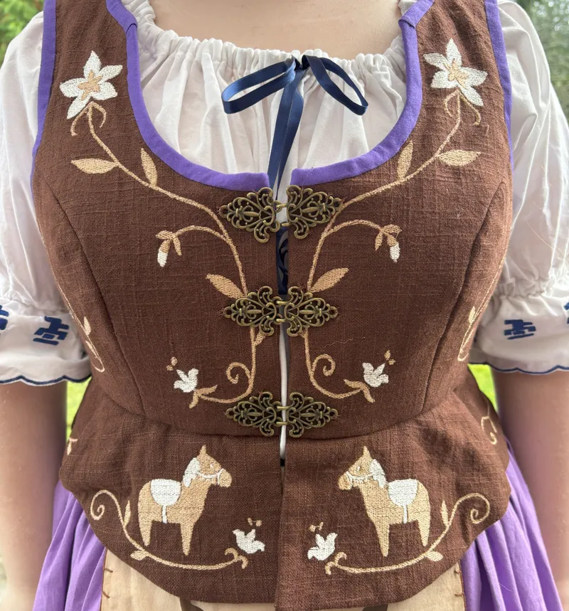 Embroidered Boned Bodice Front